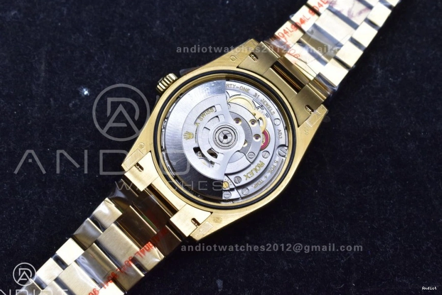 Square Dial 36 DayDate 904L vr3255 Steel V5 President Grey with QF Diamond Bracelet Best on Weight) Edition (Gain YG 0214